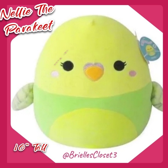 🌸 New Nellie The Parakeet Official Kellytoy 16” Soft Plush Squishy Toy Animals - Picture 1 of 6